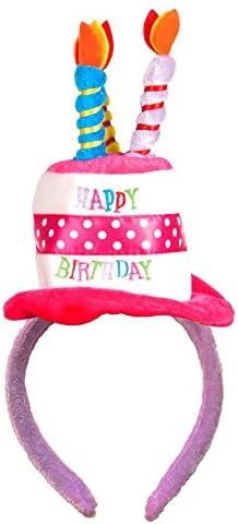 Boland 00940 – Serre-tête Happy Birthday, Tiara avec mini-chapeau pour l’anniversaire, gâteau, cadeau, surprise, fête, décoration