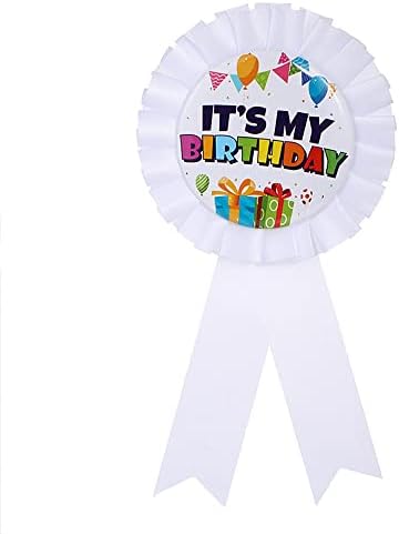 Broche « It’s My Birthday Happy Birthday » en fer blanc satiné blanc pour femmes, adolescentes, filles, enfants, adultes, décorations de fête, Métal, Nouveau