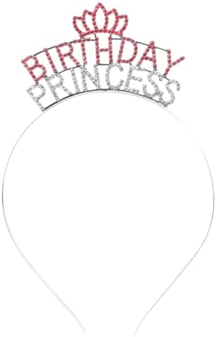 Birthday Princess Crown Serre-Tête Avec Couronne Birthday Décorations Délicat Et éLégant Avec Strass pour Femme et Fille Bling Doux Décorations De Fête Fille Monogramme Diadème