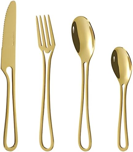 Silverware Set per 4 posate in acciaio inossidabile Housewarming Gift Flatware Set