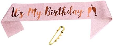 PartyKindom It’ My Birthday Écharpe en tissu pailleté pour les épaules – Décoration de fête d’anniversaire