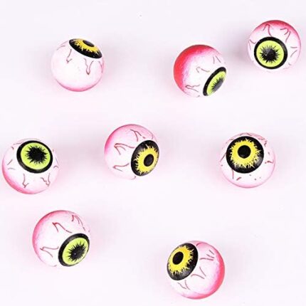 Décorations de fête d’Halloween pour intérieur – Lot de 8 faux yeux effrayants pour l’extérieur 35 mm