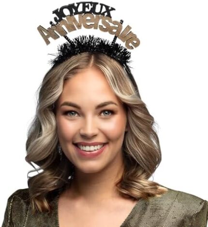 Boland 50369 – Serre-tête Happy Birthday, Joyeux Anniversaire, Tiara, Anniversaire, Accessoires pour déguisements, Fête de carnaval, Carnaval